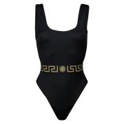 Greca Border Badpak Versace , Black , Dames