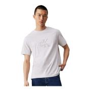 Logo Katoenen T-shirt - Rechte Snit Calvin Klein , Gray , Heren