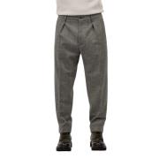 Merino wol crop broek met overfit Berwich , Gray , Heren