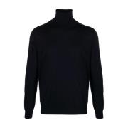 Turtle Neck Pullover Sweater Laneus , Blue , Heren