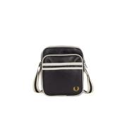 Klassieke Schoudertas met Gestreepte Rand Fred Perry , Black , Heren