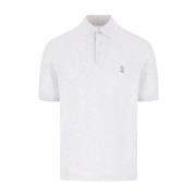 Heren Polo Shirt in Licht Grijs Brunello Cucinelli , White , Heren