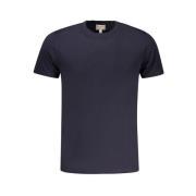 Blauw Katoen Geborduurd Logo T-Shirt Guess , Blue , Heren