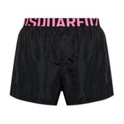 Zwemshorts met logo Dsquared2 , Black , Heren