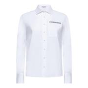 Witte Stretch Katoenen Overhemd Brunello Cucinelli , White , Dames