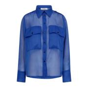 Chiffon Shirt Blouse Nieuw Blauw Co'Couture , Blue , Dames