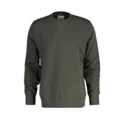 Ronde Hals Geëmbosseerde Sweater Gant , Green , Heren