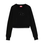 Zwarte Cut-Out Sweater Crew Neck Diesel , Black , Dames