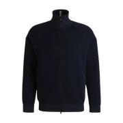 Navy Ritsvest Katoen Wol Mix Hugo Boss , Blue , Heren