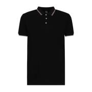 Zwart Poloshirt met Contrasterende Strepen Colmar , Black , Heren