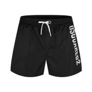 Zwarte Logo Zwemshorts Gemaakt in Italië Dsquared2 , Black , Heren