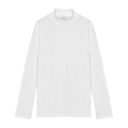 Witte Katoenen Tee met Mock Neck Nn07 , White , Heren