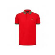 Rood Katoenen Poloshirt Herfst/Winter Hugo Boss , Red , Heren