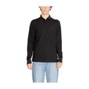 Zwart Katoenen Polo Shirt met Lange Mouwen Armani Exchange , Black , H...