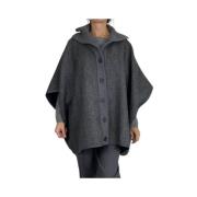 Poncho Jas - Neutrale Kleur Fabiana Filippi , Gray , Dames