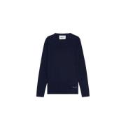 Nigel Wol Crew Neck Gebreid Nn07 , Blue , Heren