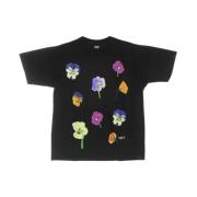 Bloemenprint T-shirt Zwart Obey , Black , Heren