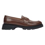 Bruine loafers voor dames gemaakt van echt leer Estro , Brown , Dames