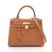 Pre-owned Leather handbags Hermès Vintage , Brown , Dames