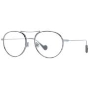 Grijze Unisex Zonnebril Ronde Gunmetal Frame Moncler , Gray , Unisex