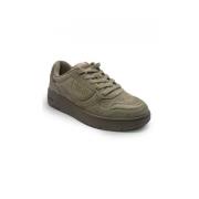 Grijze Leren Sneakers Austin Roots Stijl Colmar , Gray , Heren