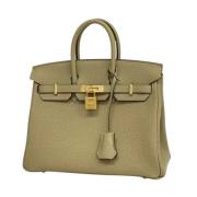 Pre-owned Leather handbags Hermès Vintage , Beige , Dames