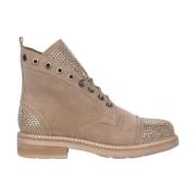 Enkellaarsjes met glitter en veters Alma EN Pena , Brown , Dames