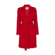 Rode Jas met Knoopsluiting Twinset , Red , Dames