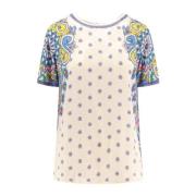 Zijden top met multicolor print Etro , Multicolor , Dames