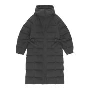 Seersucker Puffer Coat Ganni , Black , Dames