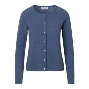 Blauwe Vest met Parelknopen Rosemunde , Blue , Dames