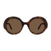 Ronde elegante zonnebril donker Havana bruin Loewe , Brown , Dames