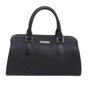 Pre-owned Leather handbags Burberry Vintage , Black , Dames