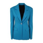 Cool Wool Blazer in Capri Blue The Attico , Blue , Dames