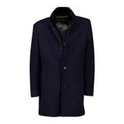 Donkerblauwe winterjas Pierre Cardin , Blue , Heren