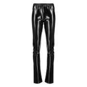 Zwarte elastische taille viny broek Junya Watanabe , Black , Heren