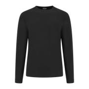 Eco-Viscose Crew-Neck Longsleeve T-Shirt Giorgio , Black , Heren