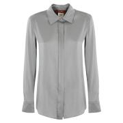 Zijden Klassieke Blouse Lange Mouw Max Mara Studio , Gray , Dames