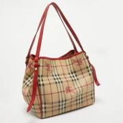 Pre-owned Coated canvas handbags Burberry Vintage , Red , Dames