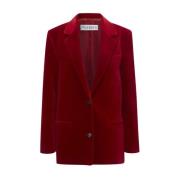 Rode Fluweel Blazer Oversize Katoen JW Anderson , Red , Dames