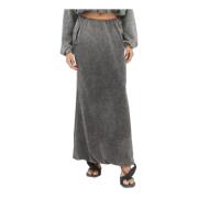 Maxi Rok van Dubbellaags Katoen Jersey Diesel , Gray , Dames