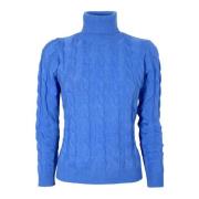 Blauwe Gevlochten Kasjmier Trui Cashmere Company , Blue , Dames