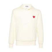 Gele Sweater met Hart Patch Capuchon Comme des Garçons , Yellow , Here...