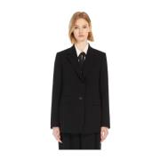 Single-breasted cady blazer Max Mara Studio , Black , Dames