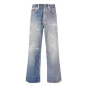 Oversize Trompe l'oeil Gewassen Blauwe Jeans Our Legacy , Blue , Heren