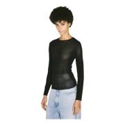 Morphing Pinstripe Longsleeve Top Jean Paul Gaultier , Black , Dames