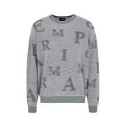 Monogram Trui Licht Grijs Emporio Armani , Gray , Heren