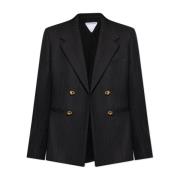 Blazer met open revers Bottega Veneta , Black , Dames