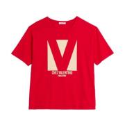 Rode T-shirts en Polos met Logo Valentino Garavani , Red , Heren