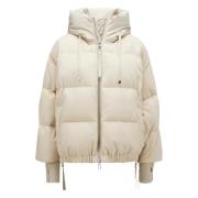 Korte Oversized Wollen Hoodiejas Duno , White , Dames